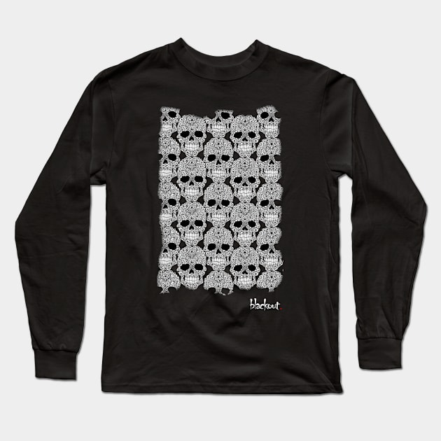 Skulls Limited Edition Plague Pit by Blackout Design Long Sleeve T-Shirt by Blackout Design